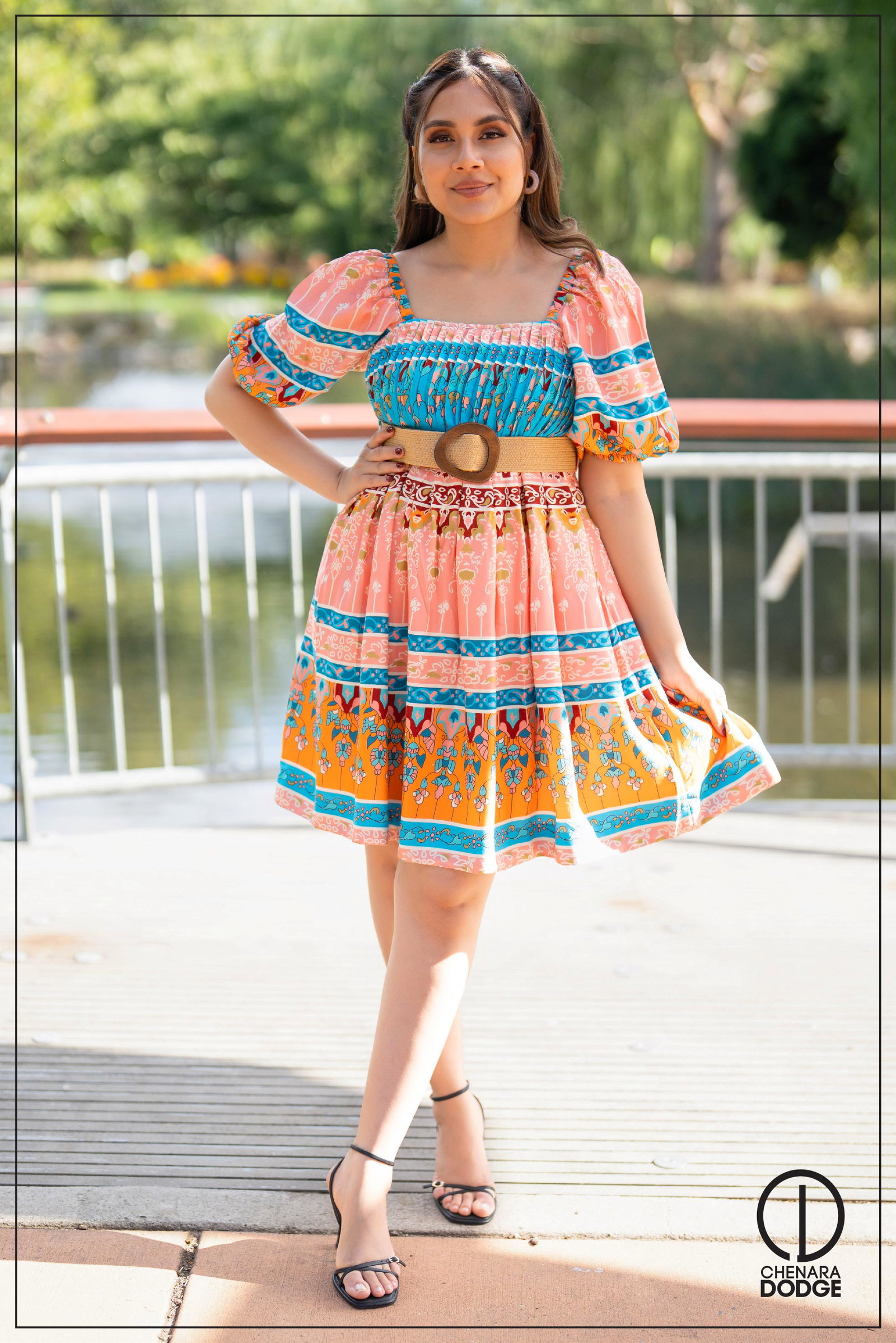 Annika Pin Striped Mini Dress